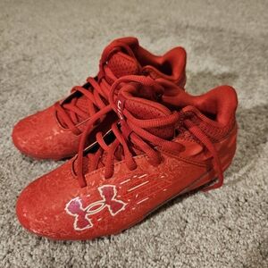 Under Armour Kids Red Cleats